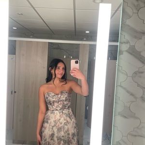 Most Beautiful Day Ivory Multi Floral Print Organza Maxi Dress